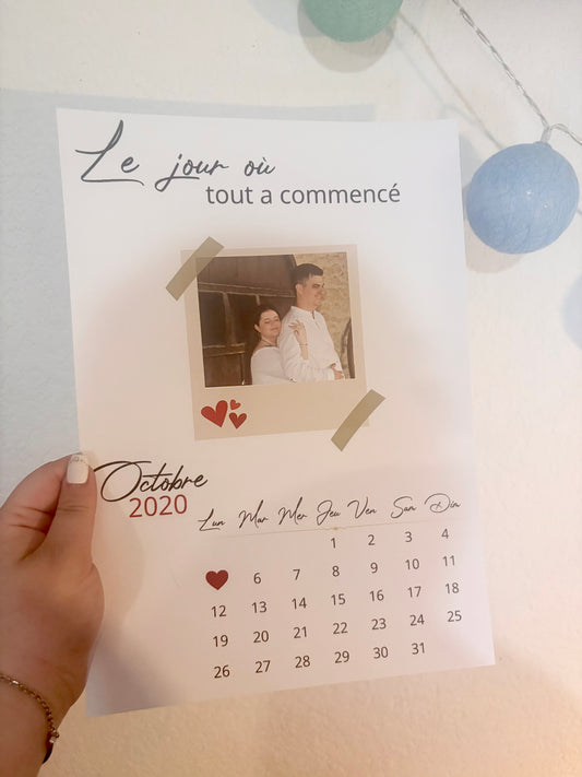 Affiche personnalisée "Le jour où tout a commencé"