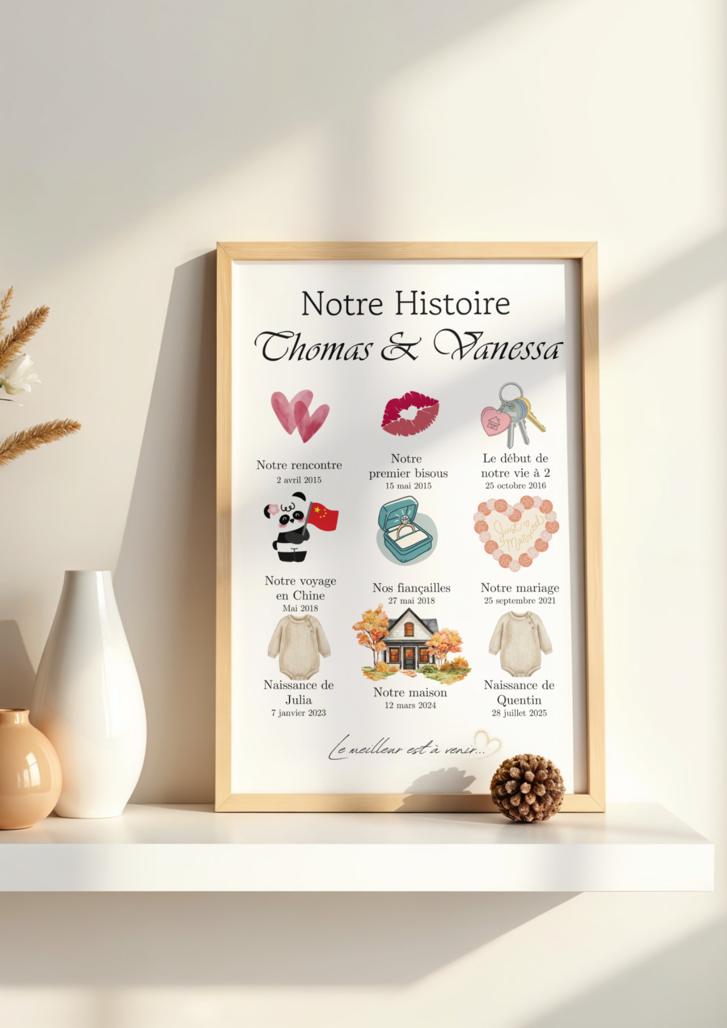 Affiche personnalisée "Notre histoire"
