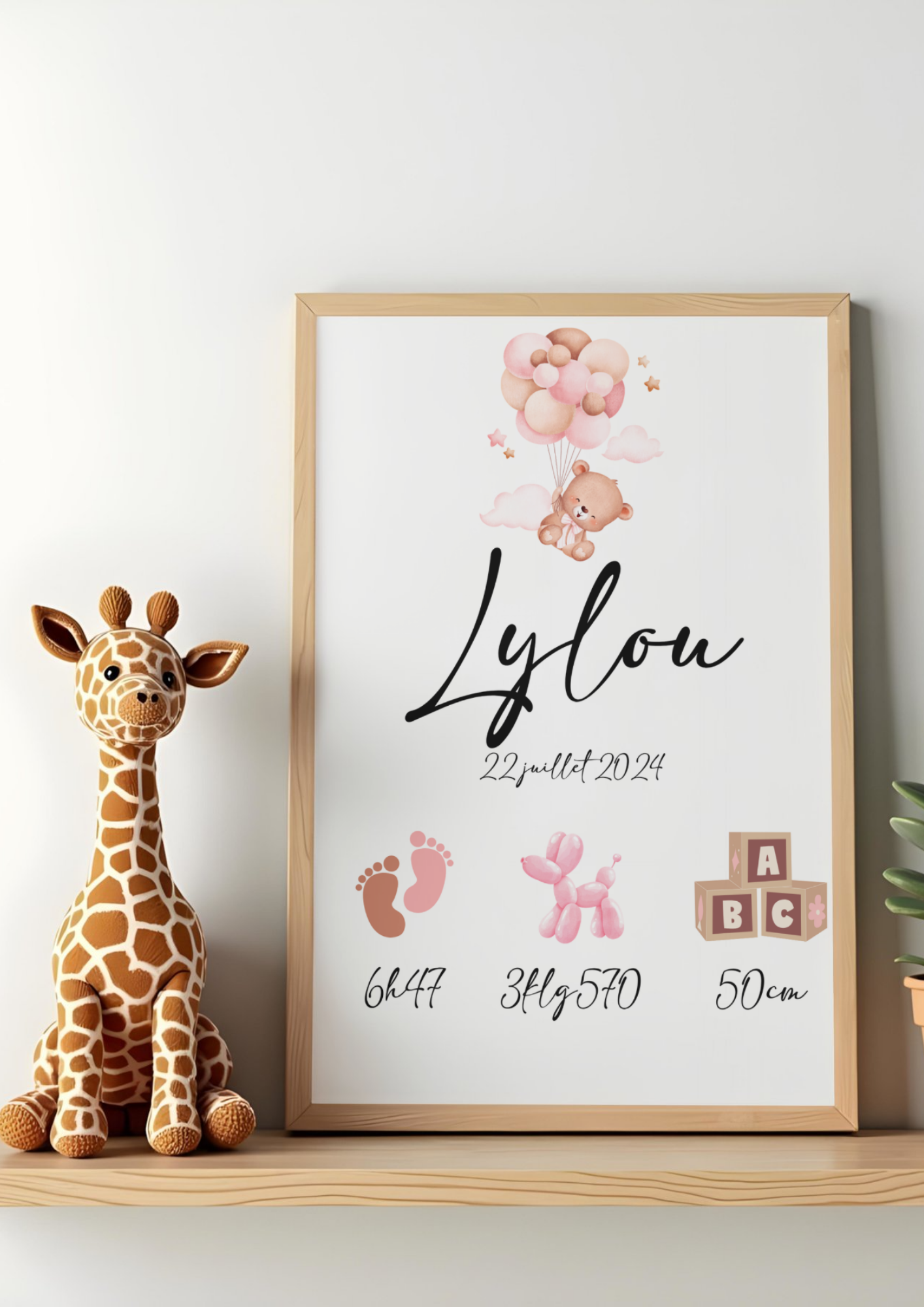 Affiche personnalisée "Naissance"