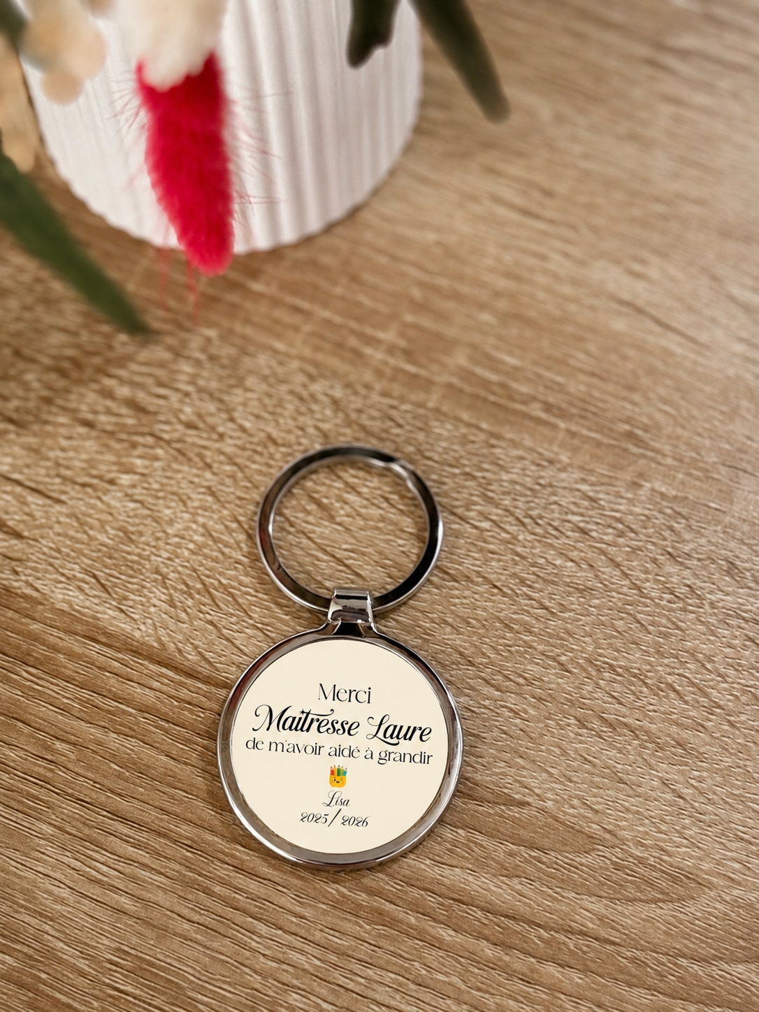 Porte-clé "Merci de m'aider à grandir" – Édition Fin d’Année