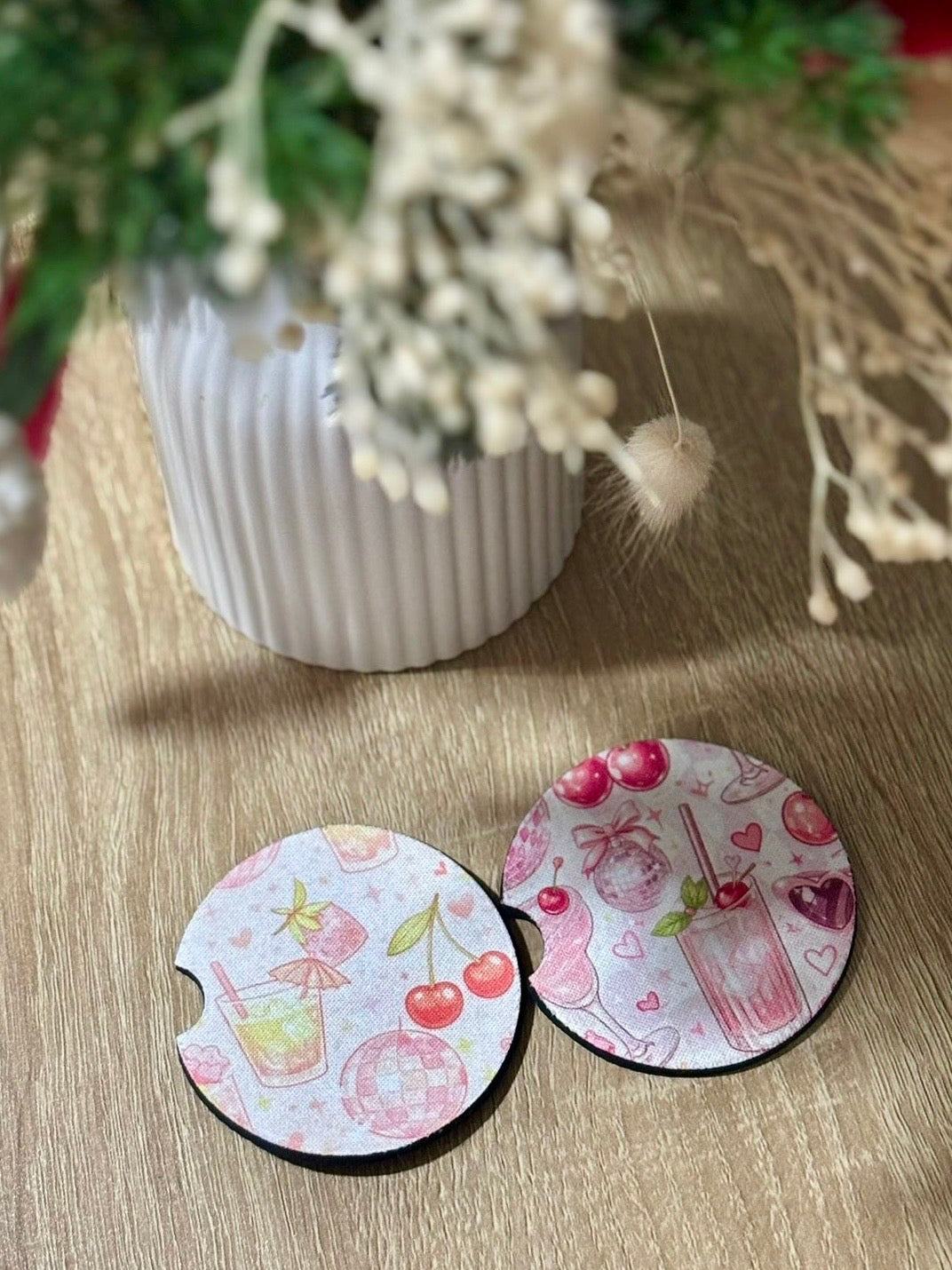 Duo sous verre pour voiture Girly