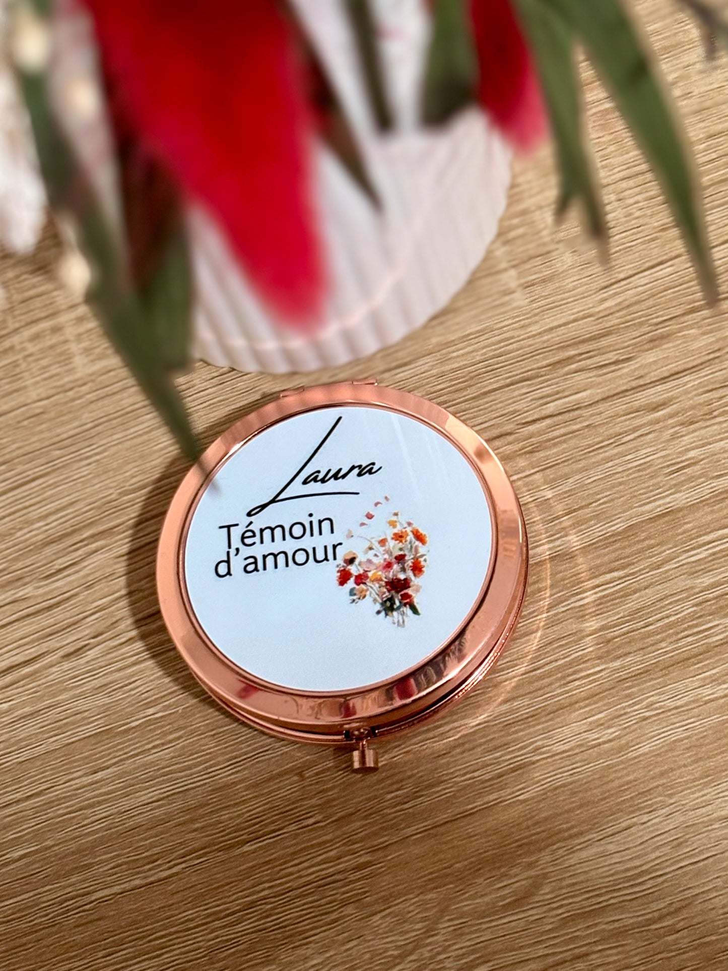 Miroir de poche "Témoin d'amour"