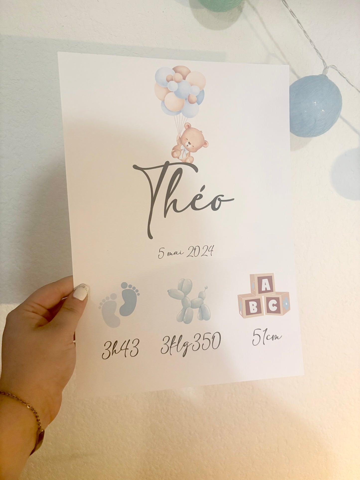 Affiche personnalisée "Naissance"