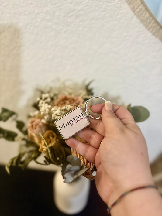 Porte clé métallique "Maman d'amour"