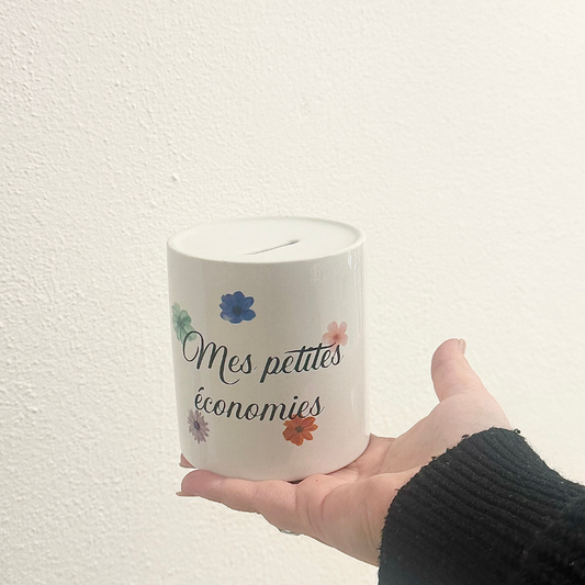 Tirelire "Mes petites économies fleuries"