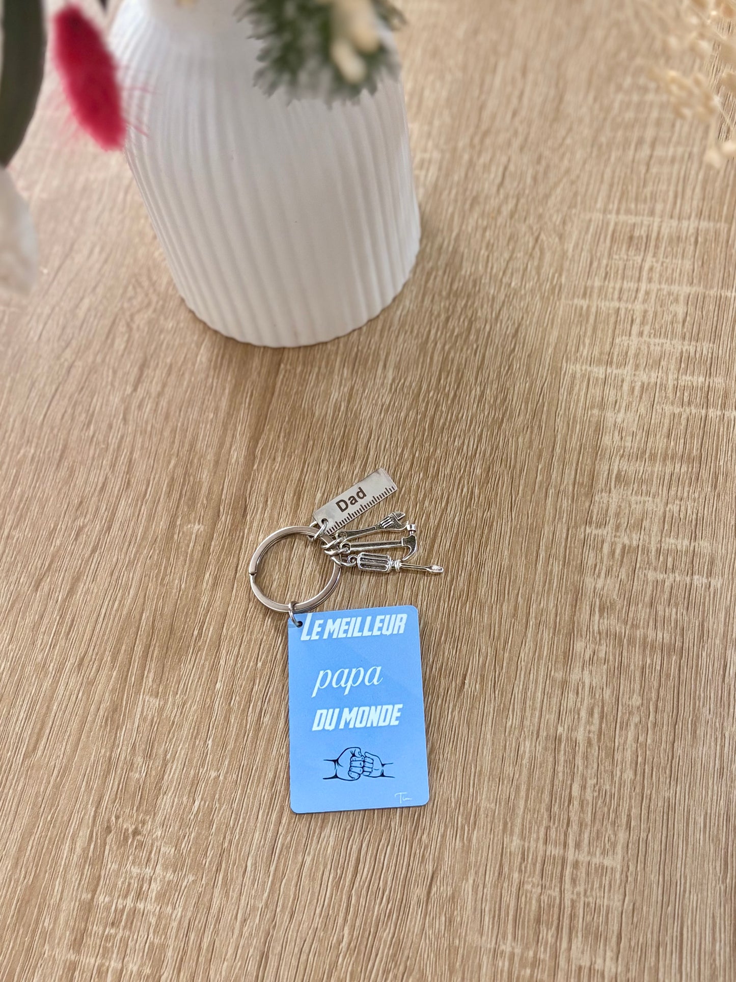 Porte clé personnalisable "Le meilleur papa du monde" - Edition Fête des pères