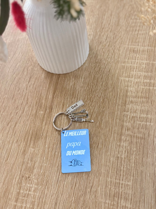 Porte clé personnalisable "Le meilleur papa du monde" - Edition Fête des pères