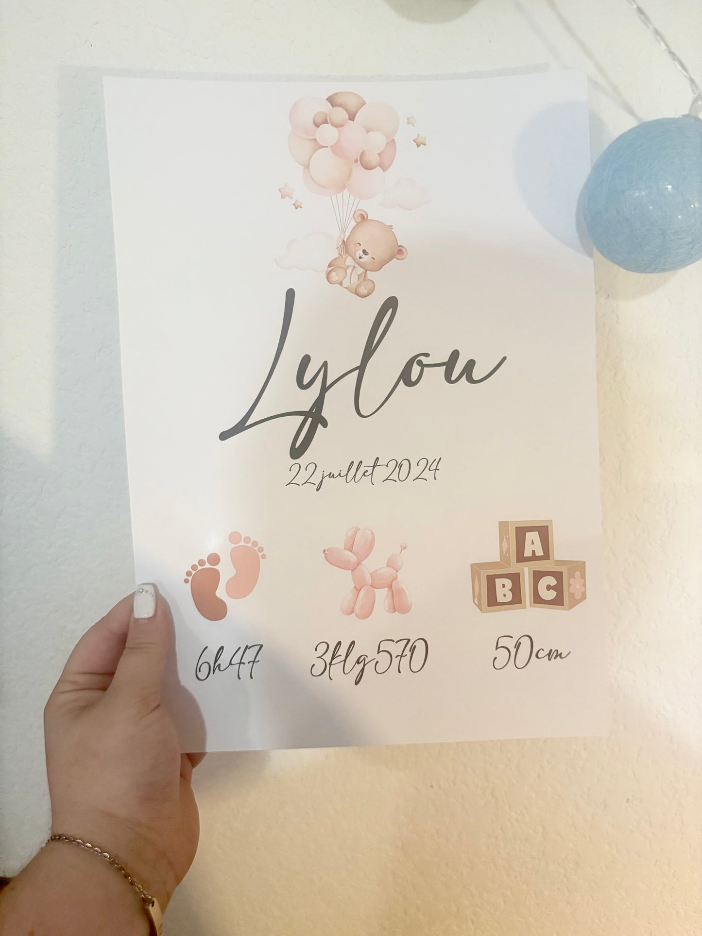 Affiche personnalisée "Naissance"