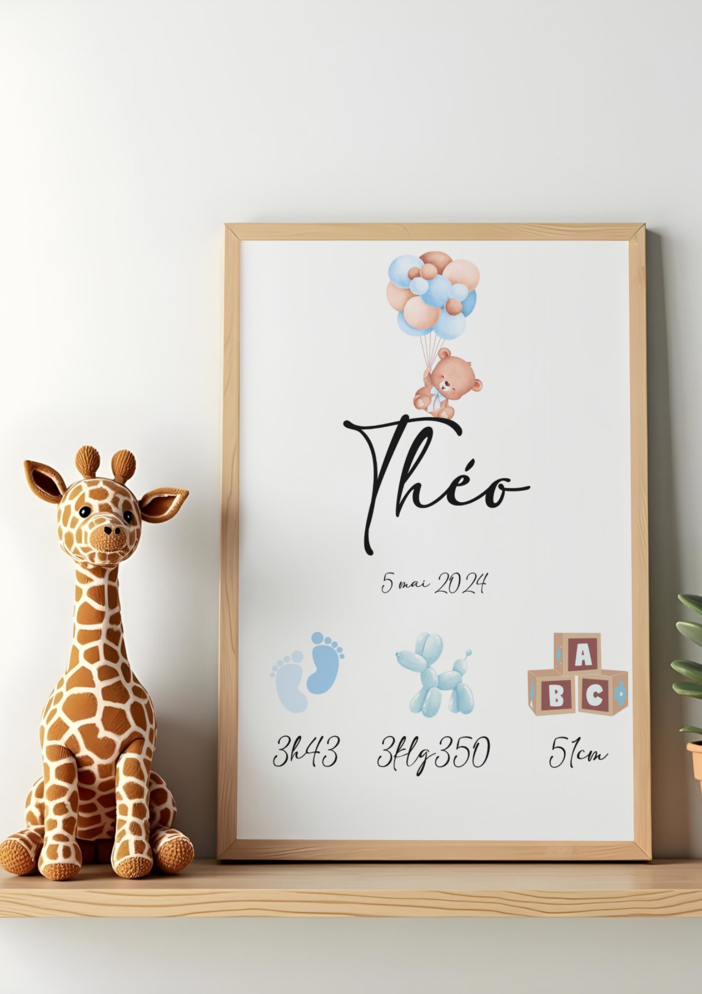 Affiche personnalisée "Naissance"
