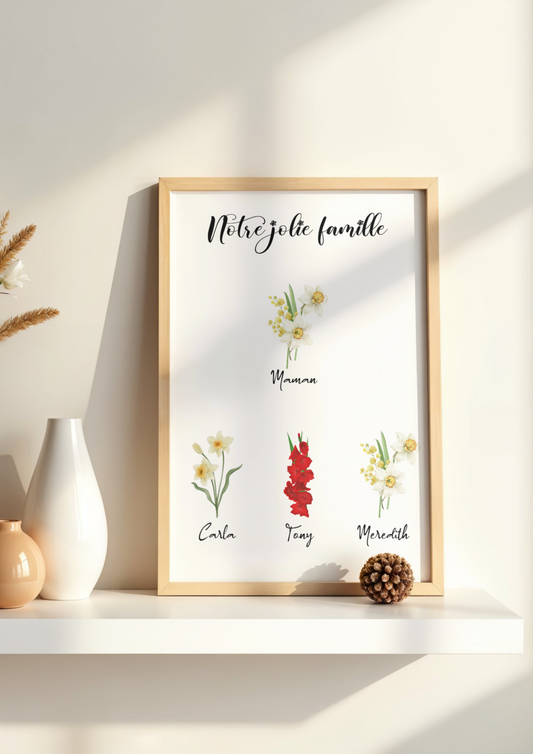 Affiche personnalisée « Notre jolie famille »