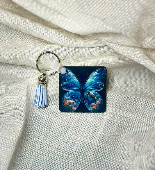 Porte clé "Papillon Aquatique"